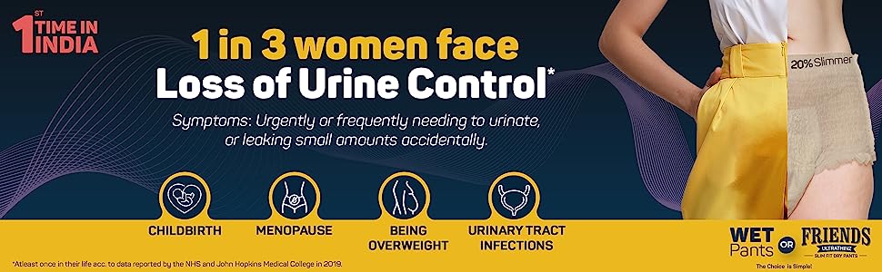 Friends UltraThinz Slim Fit Dry Pants for Women Urine Control