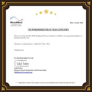 ResMed Certificate Issued to HDU Healthcare